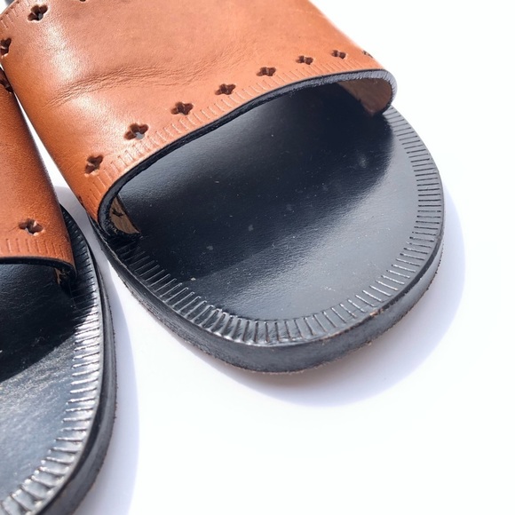 Isabel Marant Etoile Jiany Cognac Cut Out Leather Slide Sandals 38 - Picture 7 of 13